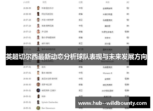 英超切尔西最新动态分析球队表现与未来发展方向 英超切尔西最新动态分析球队表现与未来发展方向